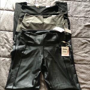 Jessica Simpson Black & Olive High-Waist Leggings Trio